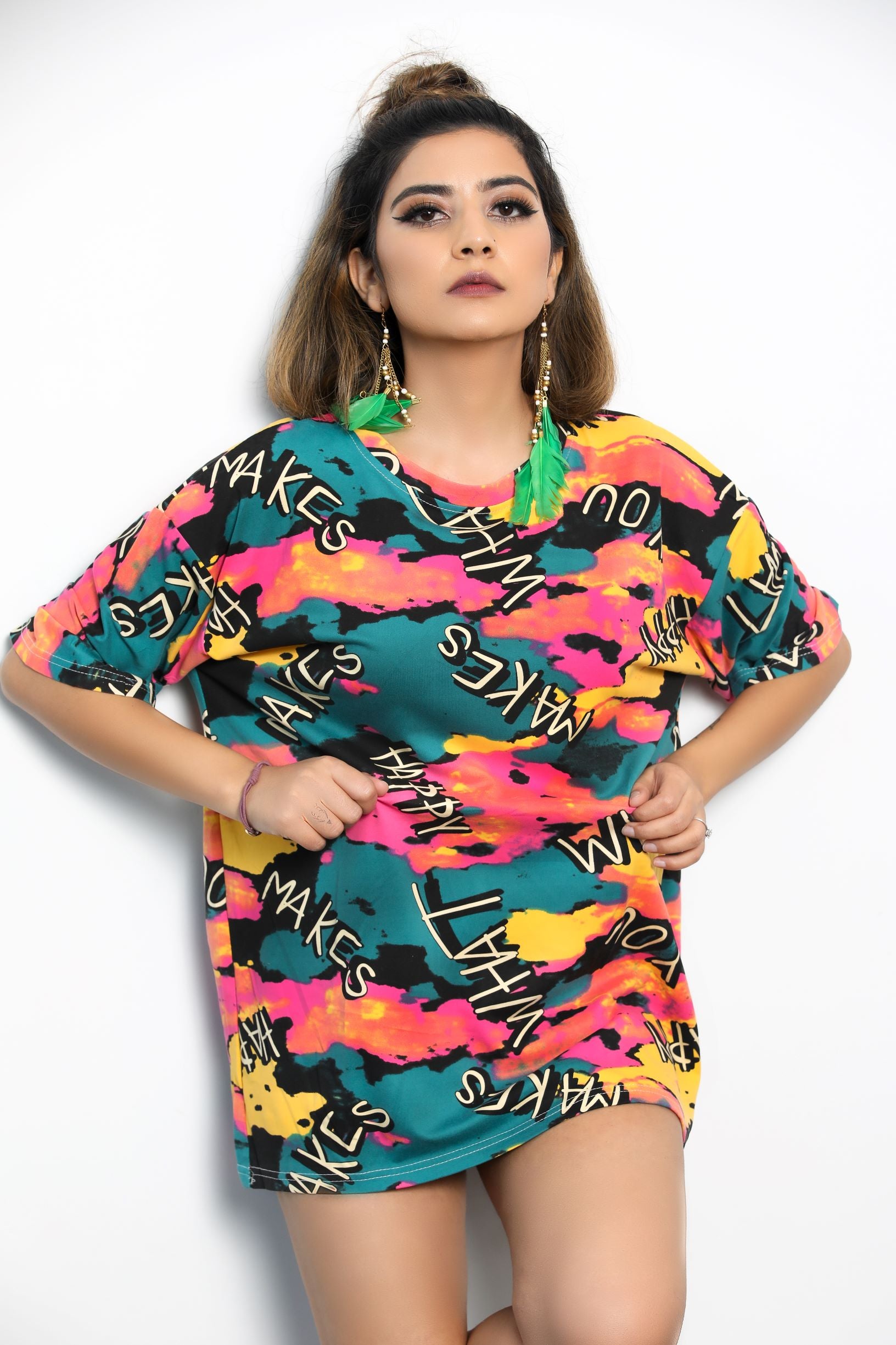 I LOVE MY OVERSIZED RAINBOW TEE - Soch By Aorchana