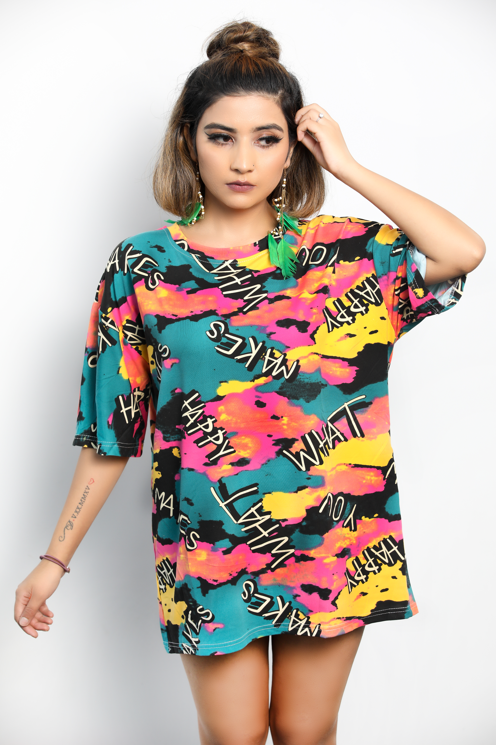 I LOVE MY OVERSIZED RAINBOW TEE - Soch By Aorchana