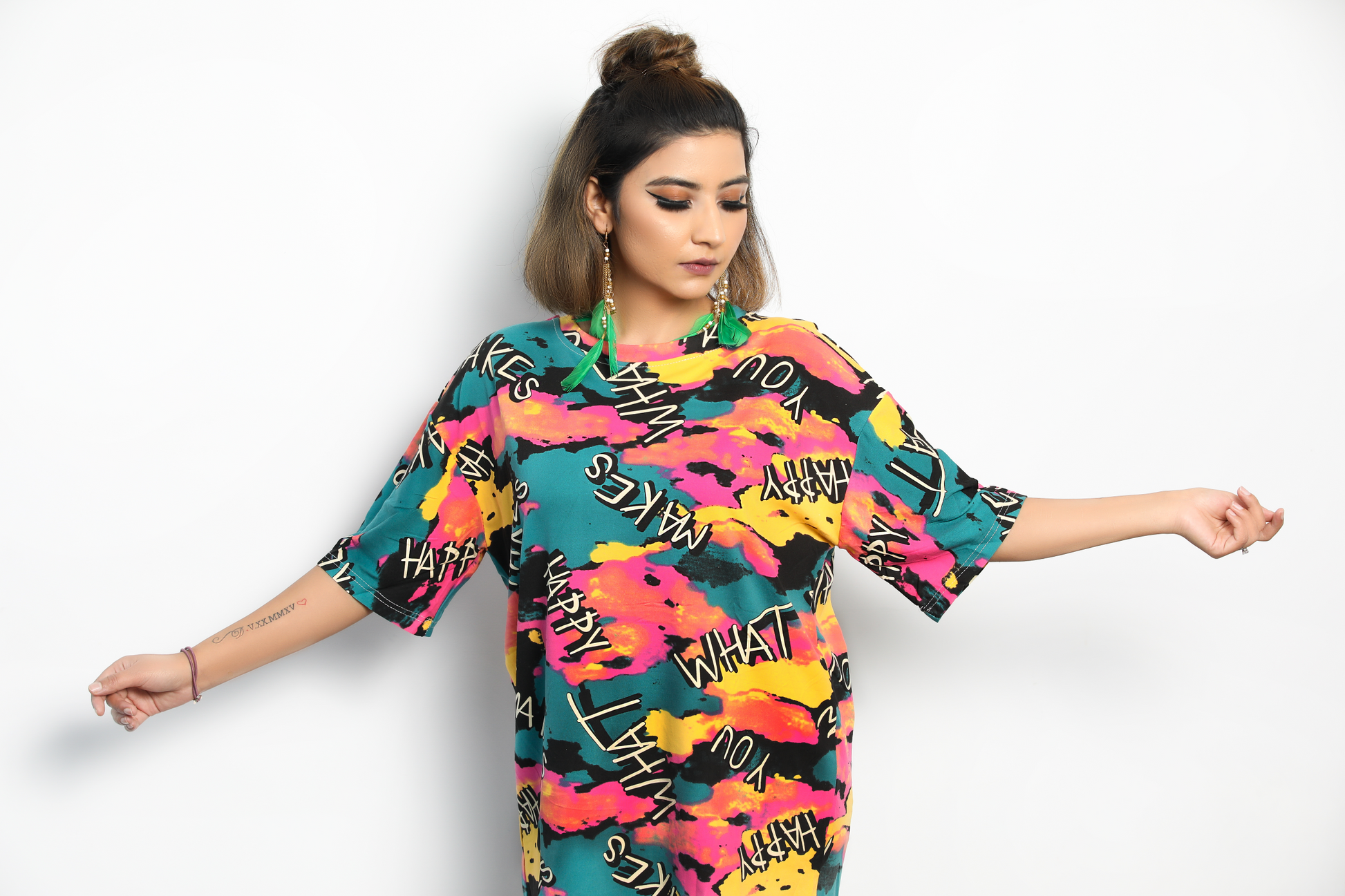 I LOVE MY OVERSIZED RAINBOW TEE - Soch By Aorchana