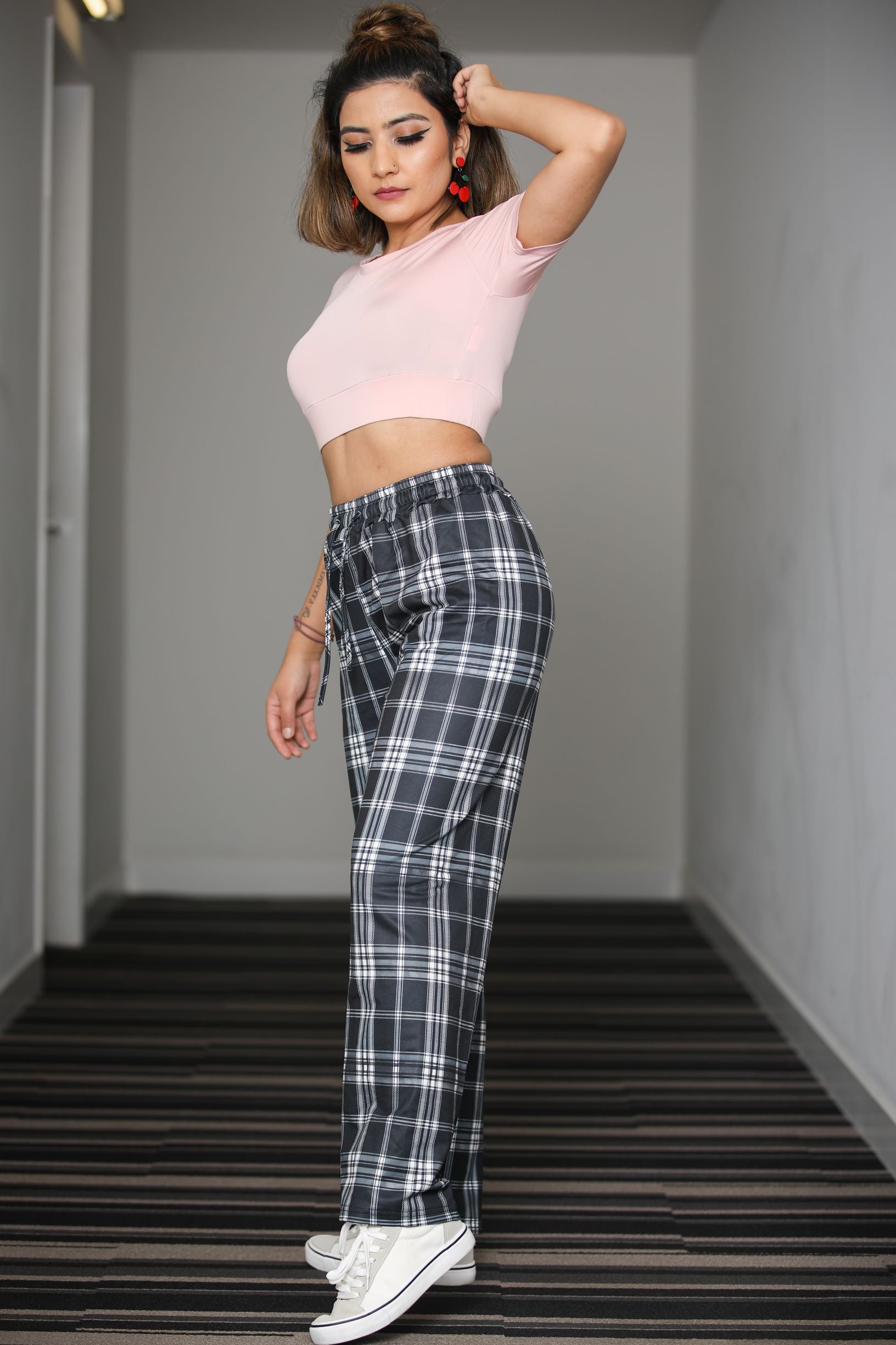 BLACK CHECK TROUSER - Soch By Aorchana